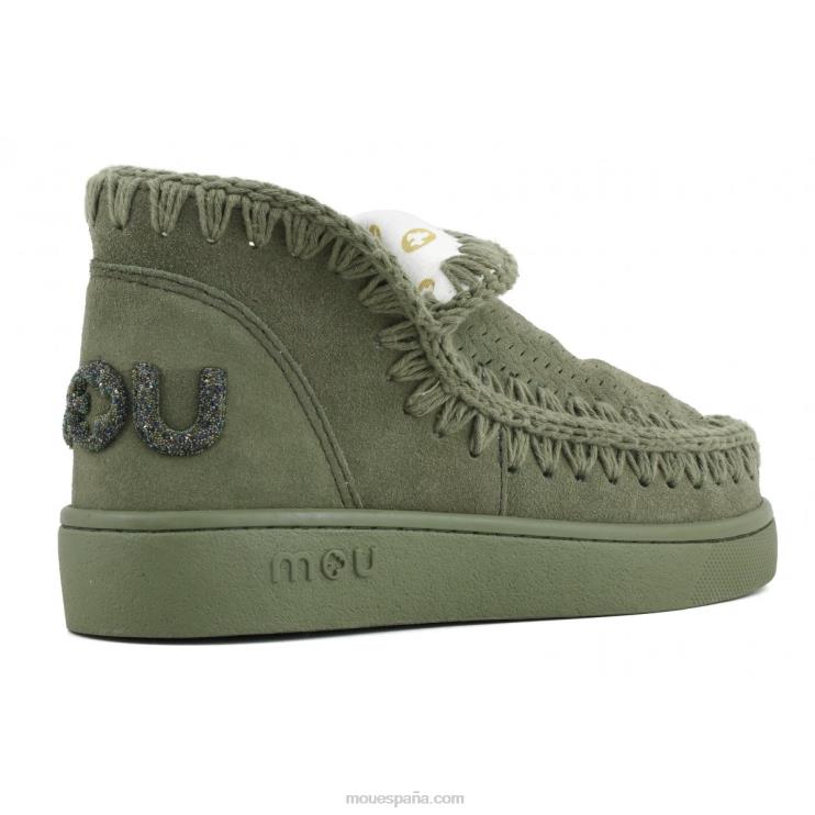 mujer logotipo de brillo monocromático de zapatillas Mou NN6RX29 salvia de verano