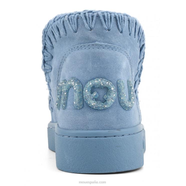 mujer logotipo de brillo monocromático de zapatillas Mou NN6RX31 azul nilo