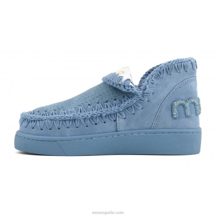 mujer logotipo de brillo monocromático de zapatillas Mou NN6RX31 azul nilo