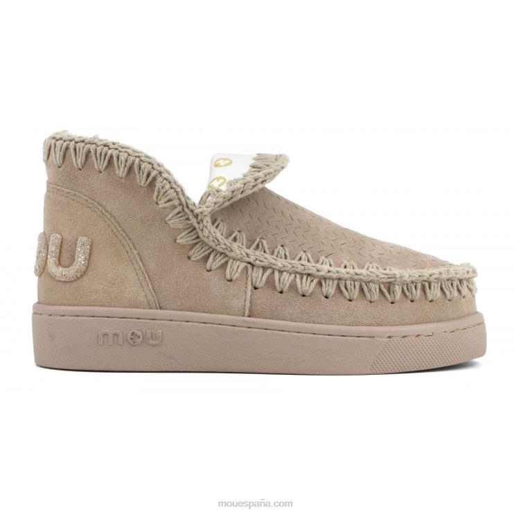 mujer logotipo de brillo monocromático de zapatillas Mou NN6RX32 arena rosa (fundente)