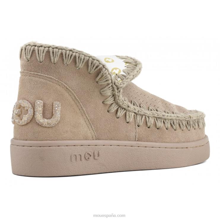 mujer logotipo de brillo monocromático de zapatillas Mou NN6RX32 arena rosa (fundente)