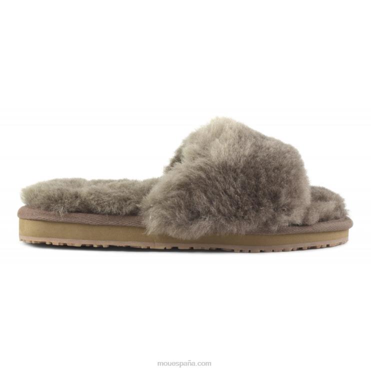 mujer pantuflas con pelo de oveja Mou NN6RX484 elefante gris