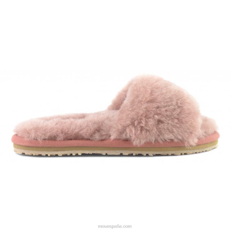 mujer pantuflas con pelo de oveja Mou NN6RX486 rosa antigua