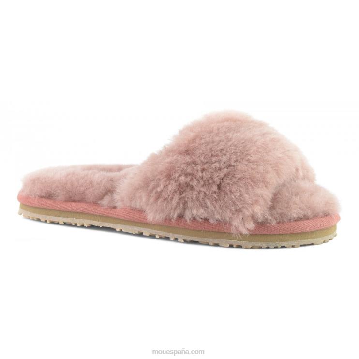 mujer pantuflas con pelo de oveja Mou NN6RX486 rosa antigua