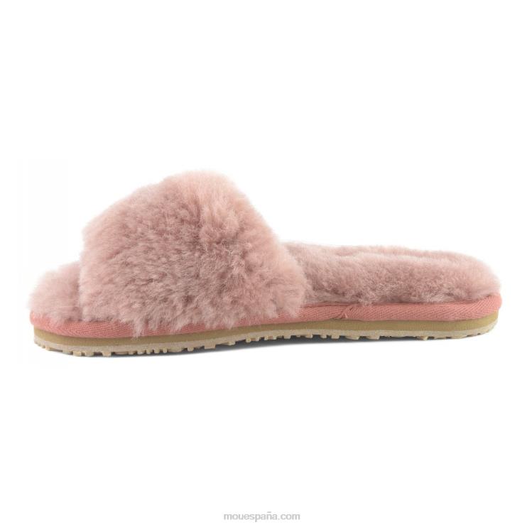 mujer pantuflas con pelo de oveja Mou NN6RX486 rosa antigua