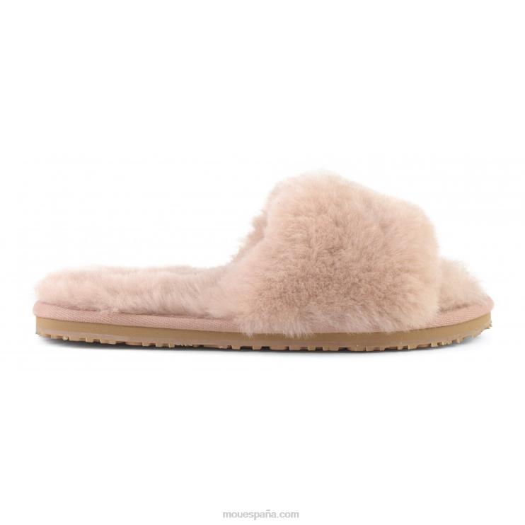 mujer pantuflas con pelo de oveja Mou NN6RX488 beige rosa