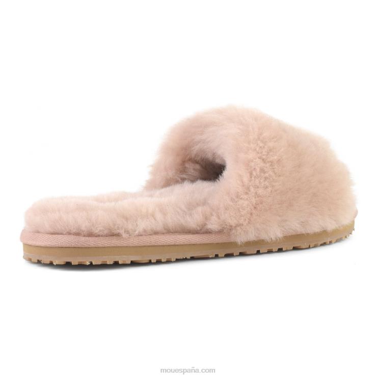mujer pantuflas con pelo de oveja Mou NN6RX488 beige rosa