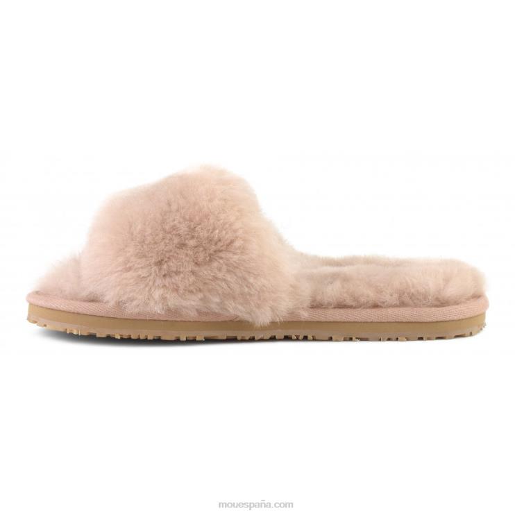 mujer pantuflas con pelo de oveja Mou NN6RX488 beige rosa