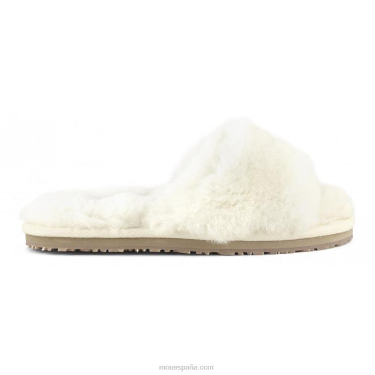 mujer pantuflas con pelo de oveja Mou NN6RX491 vainilla