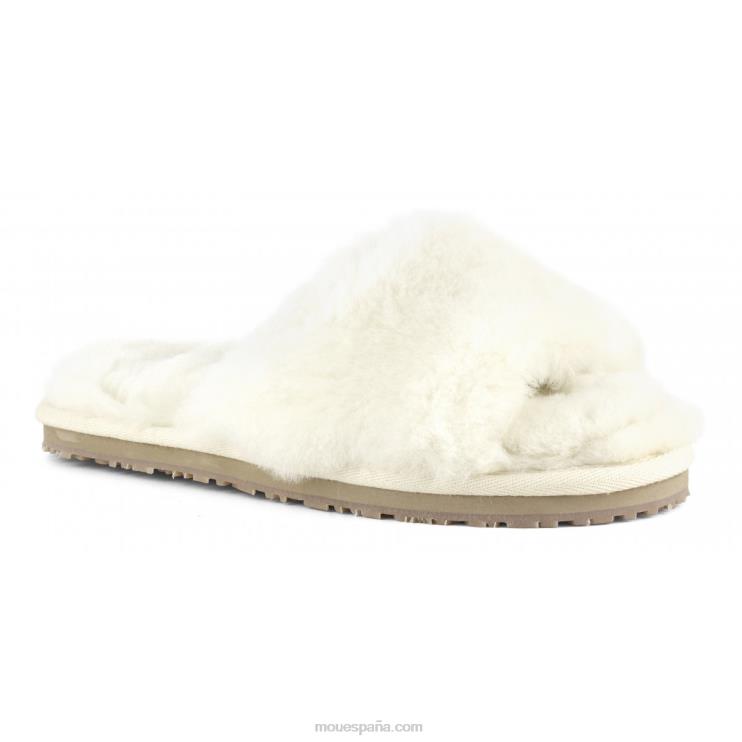 mujer pantuflas con pelo de oveja Mou NN6RX491 vainilla