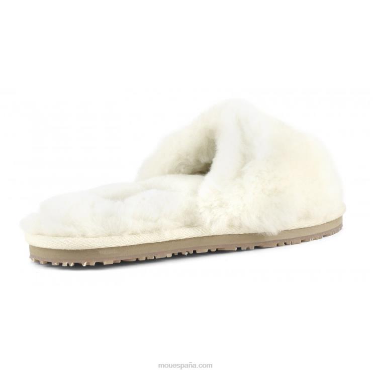 mujer pantuflas con pelo de oveja Mou NN6RX491 vainilla