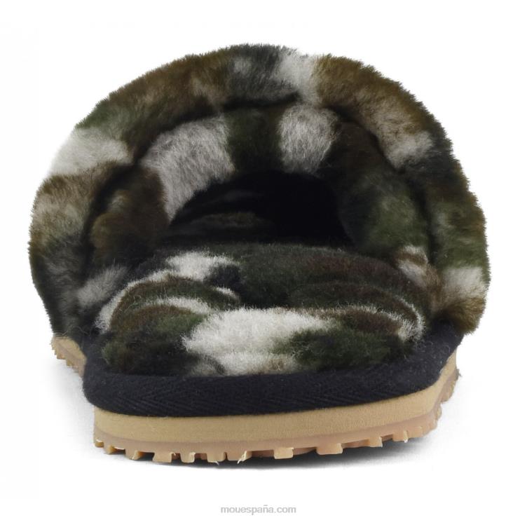 mujer pantuflas con pelo de oveja Mou NN6RX494 camuflaje