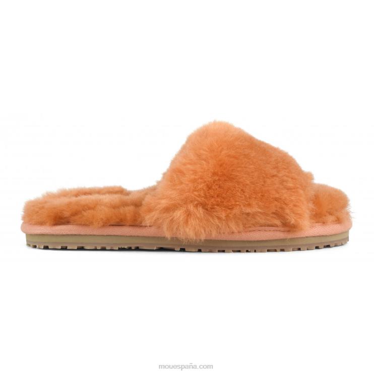 mujer pantuflas con pelo de oveja Mou NN6RX495 albaricoque naranja