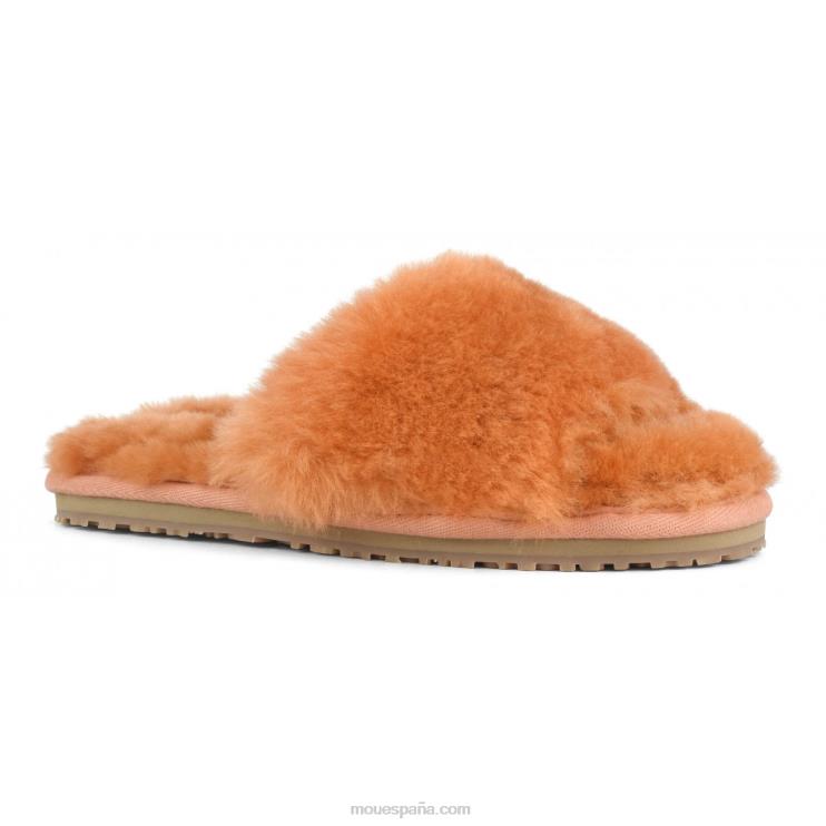 mujer pantuflas con pelo de oveja Mou NN6RX495 albaricoque naranja