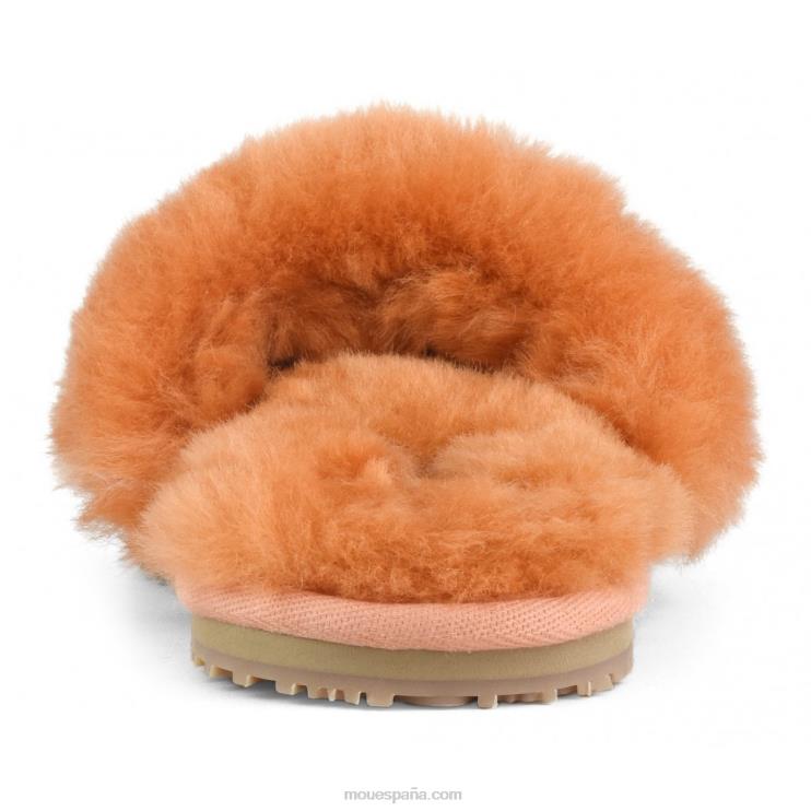 mujer pantuflas con pelo de oveja Mou NN6RX495 albaricoque naranja