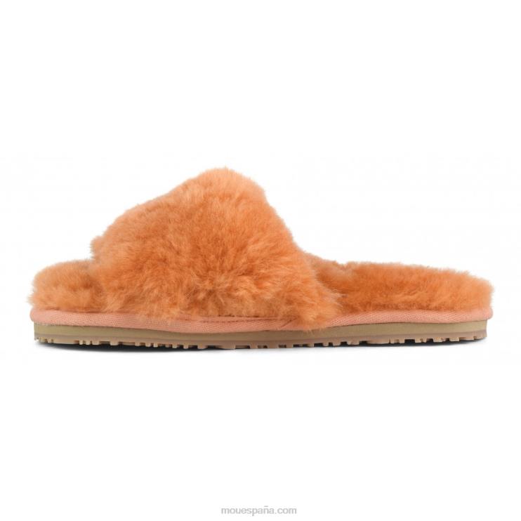 mujer pantuflas con pelo de oveja Mou NN6RX495 albaricoque naranja