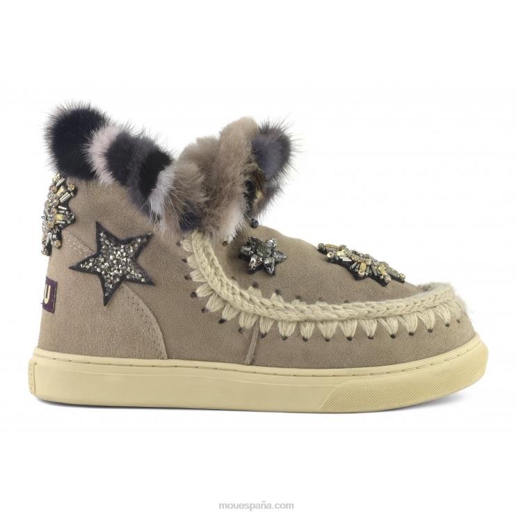 mujer parches de estrellas de zapatillas esquimales Mou NN6RX650 elefante gris