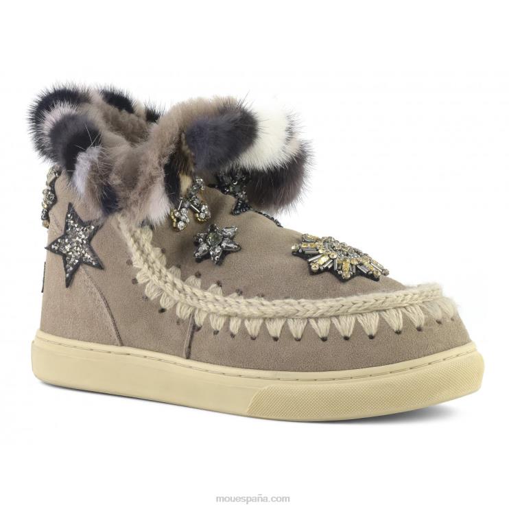mujer parches de estrellas de zapatillas esquimales Mou NN6RX650 elefante gris
