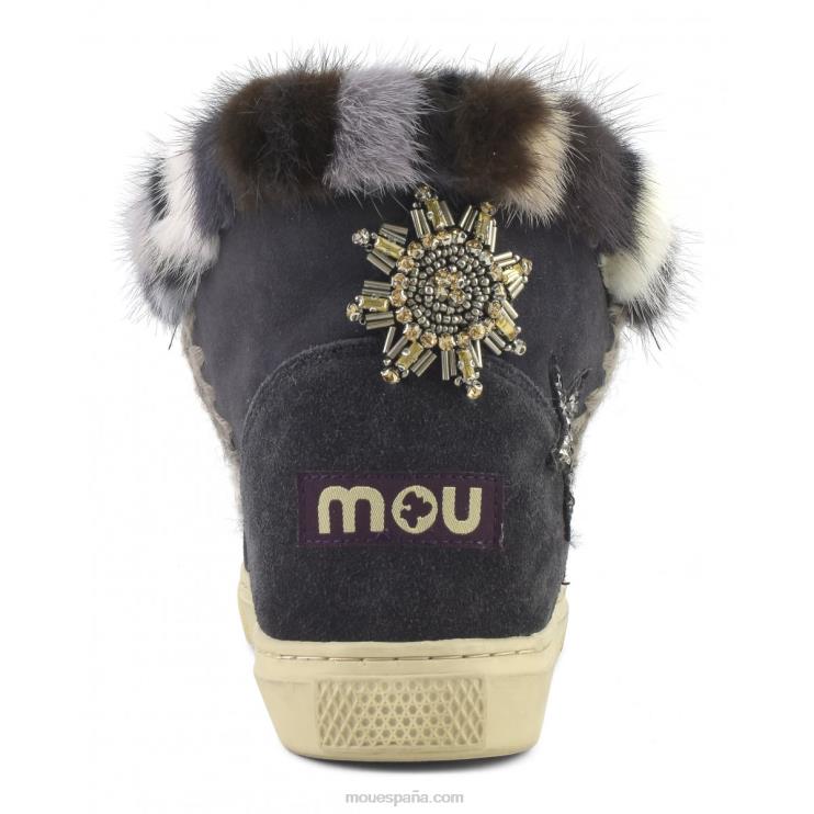 mujer parches de estrellas de zapatillas esquimales Mou NN6RX651 apagado negro