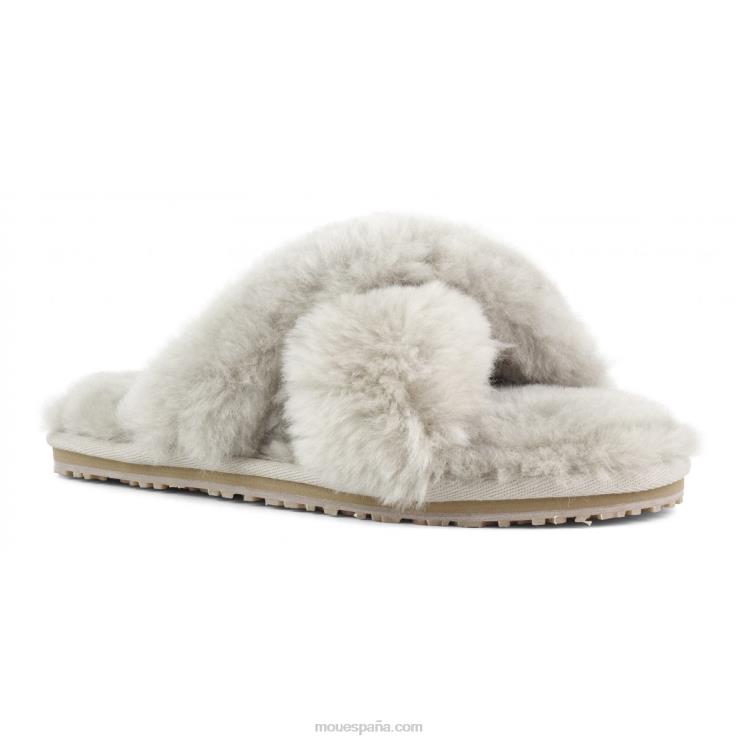mujer slippers cruzados con pelo Mou NN6RX474 arena