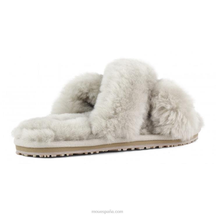 mujer slippers cruzados con pelo Mou NN6RX474 arena
