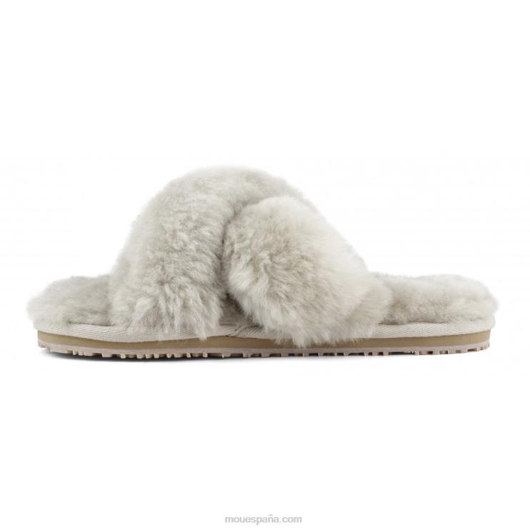 mujer slippers cruzados con pelo Mou NN6RX474 arena