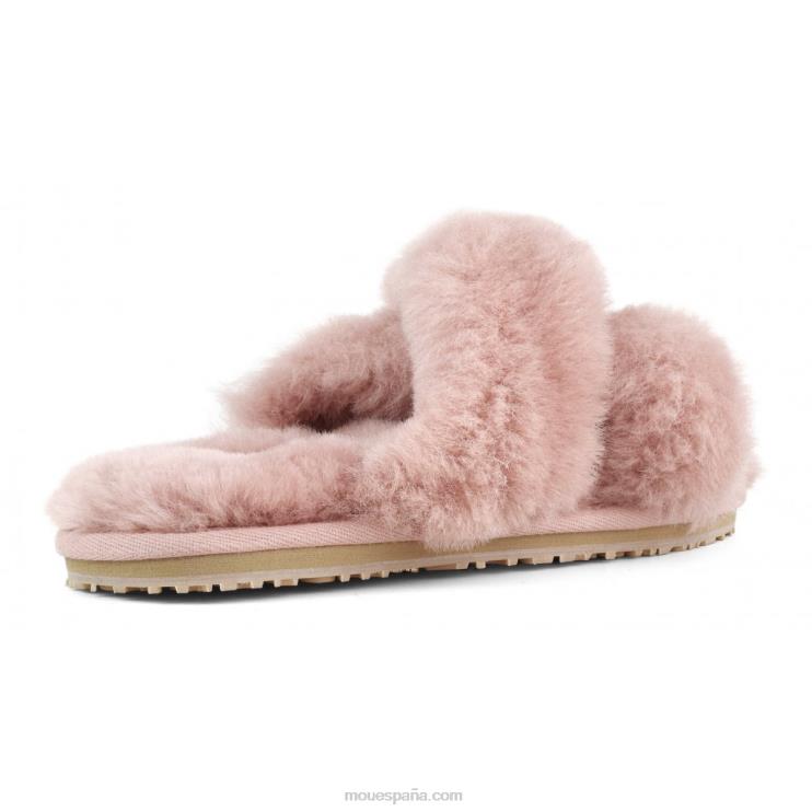 mujer slippers cruzados con pelo Mou NN6RX476 rosa antigua
