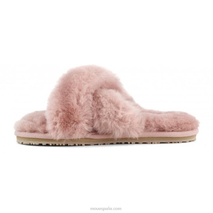 mujer slippers cruzados con pelo Mou NN6RX476 rosa antigua