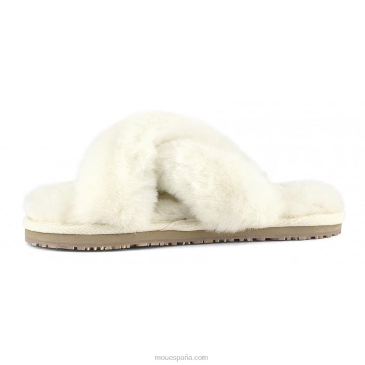 mujer slippers cruzados con pelo Mou NN6RX477 vainilla