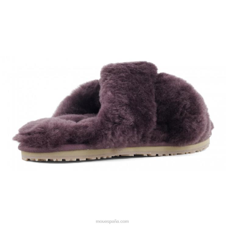 mujer slippers cruzados con pelo Mou NN6RX478 vino
