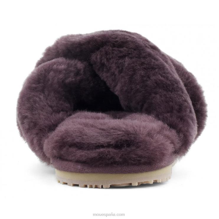 mujer slippers cruzados con pelo Mou NN6RX478 vino