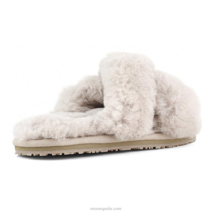 mujer slippers cruzados con pelo Mou NN6RX479 beige rosa