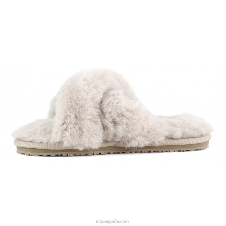 mujer slippers cruzados con pelo Mou NN6RX479 beige rosa