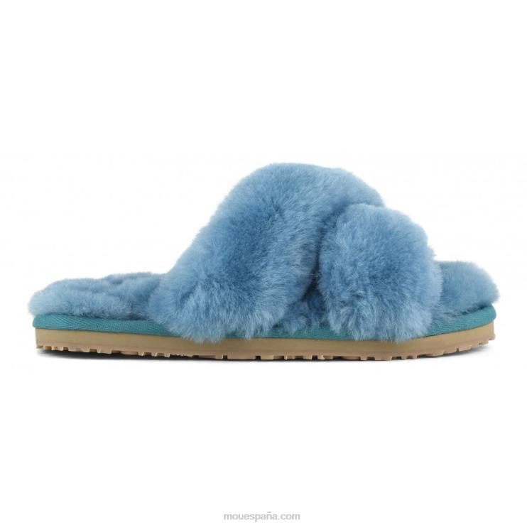 mujer slippers cruzados con pelo Mou NN6RX481 golfo de vizcaya