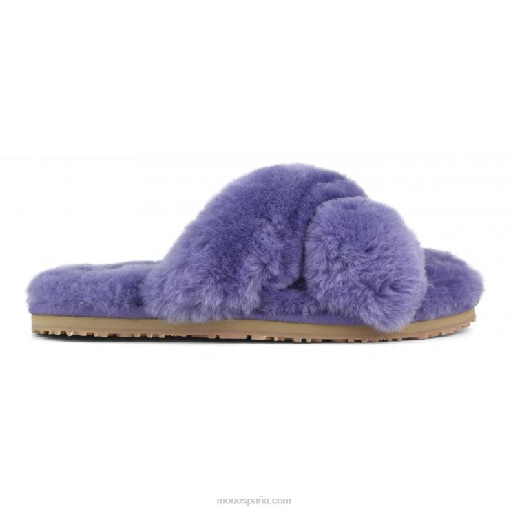 mujer slippers cruzados con pelo Mou NN6RX482 púrpura crepúsculo