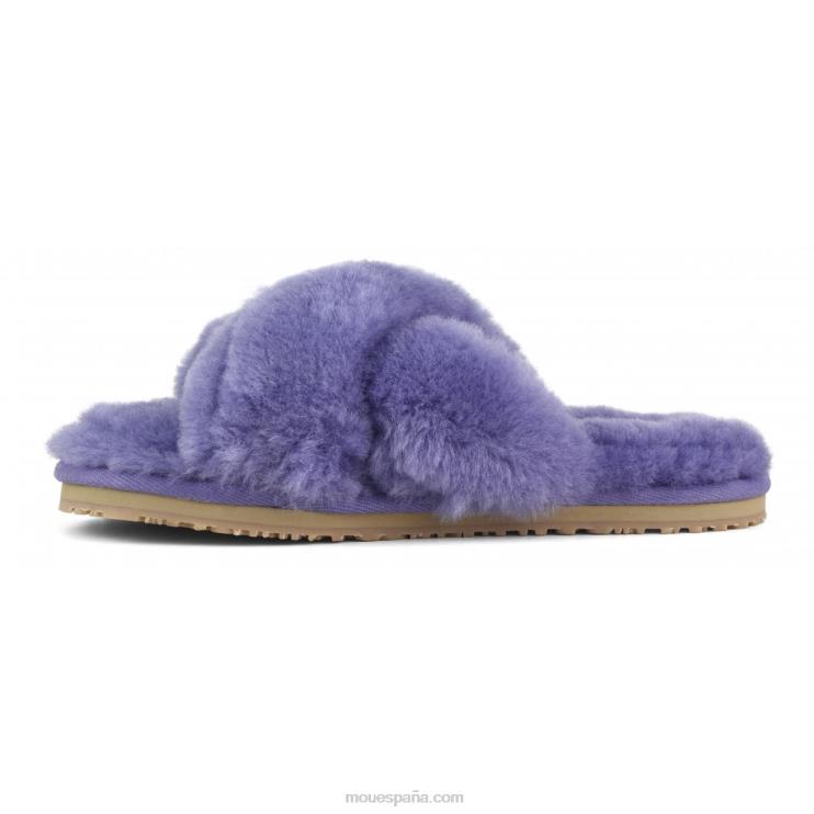mujer slippers cruzados con pelo Mou NN6RX482 púrpura crepúsculo