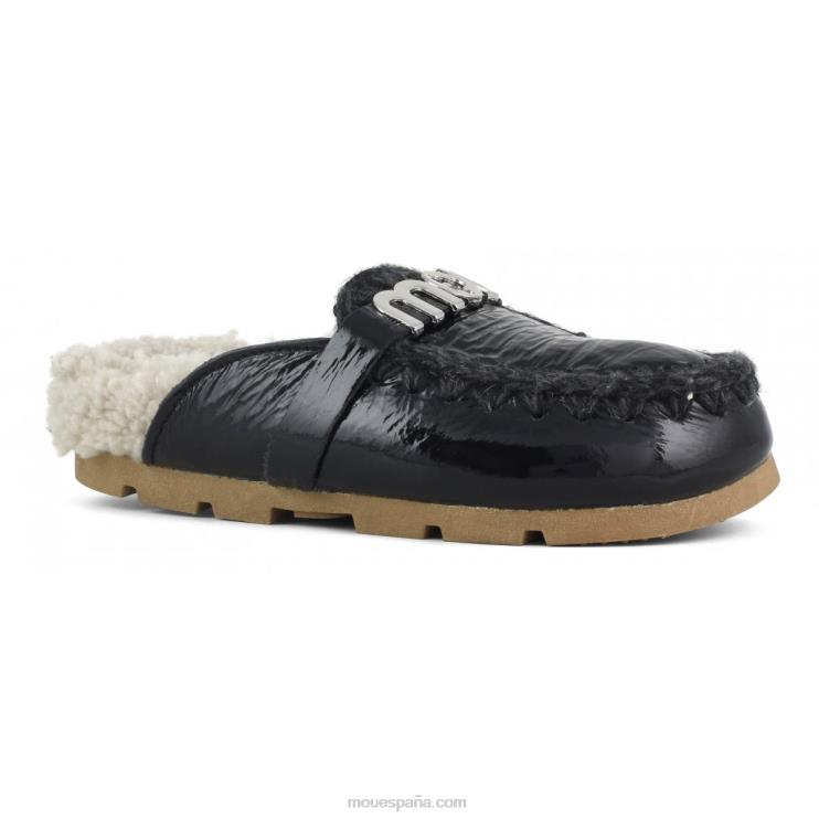 mujer tobogán biológico de invierno Mou NN6RX423 charol negro