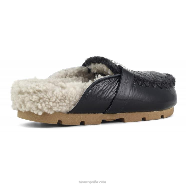 mujer tobogán biológico de invierno Mou NN6RX423 charol negro