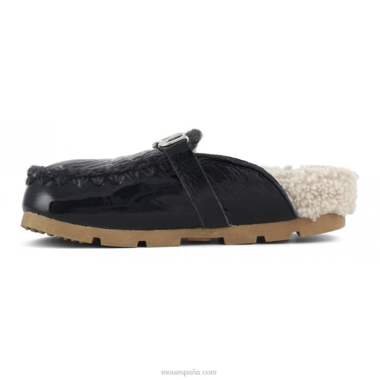 mujer tobogán biológico de invierno Mou NN6RX423 charol negro