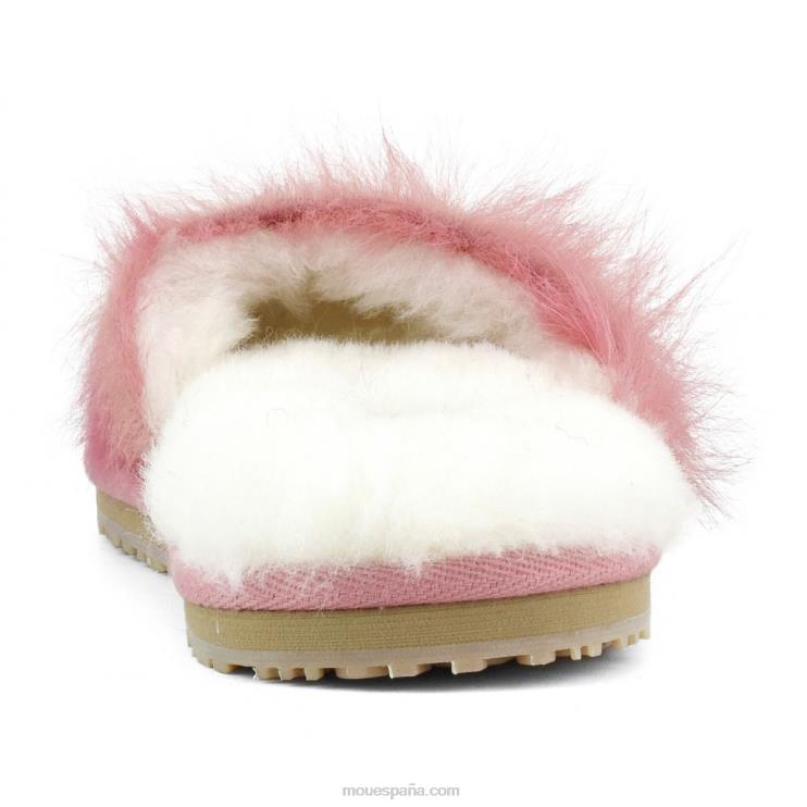 mujer zapatilla de piel de caballo de pelo largo Mou NN6RX500 poni de pelo largo rosa fuxia