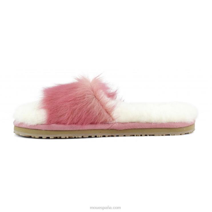 mujer zapatilla de piel de caballo de pelo largo Mou NN6RX500 poni de pelo largo rosa fuxia