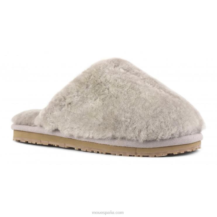 mujer zapatilla de piel de oveja con puntera cerrada Mou NN6RX459 arena