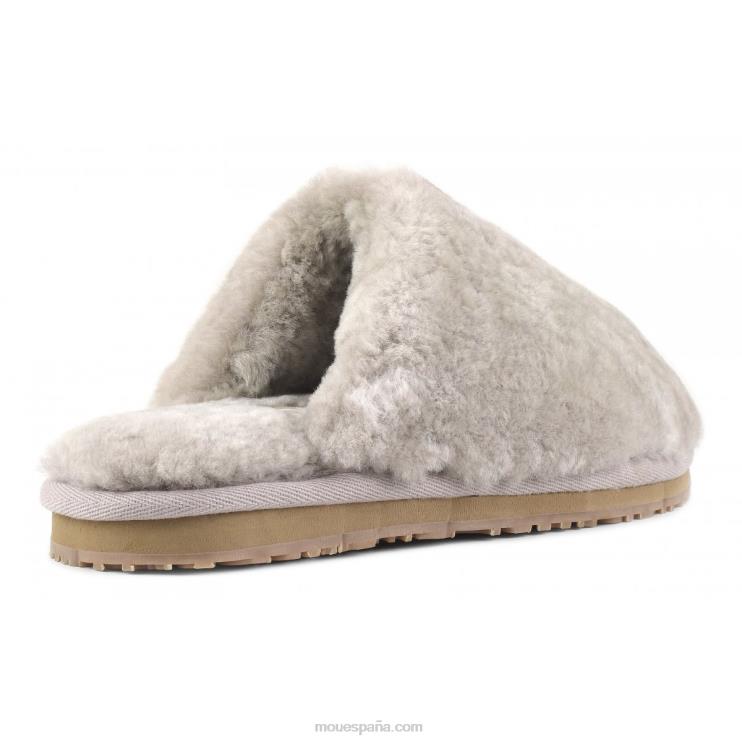 mujer zapatilla de piel de oveja con puntera cerrada Mou NN6RX459 arena