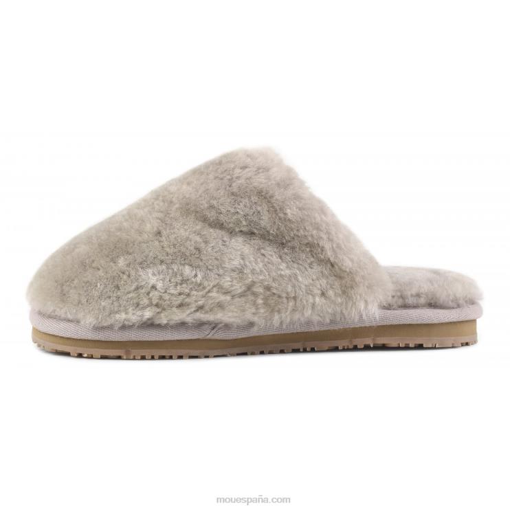 mujer zapatilla de piel de oveja con puntera cerrada Mou NN6RX459 arena