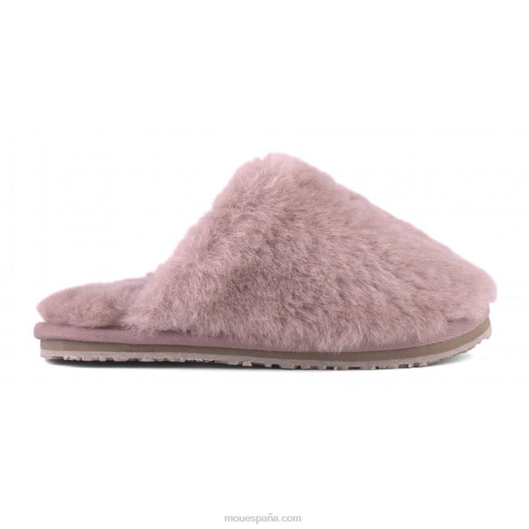 mujer zapatilla de piel de oveja con puntera cerrada Mou NN6RX460 rosa antigua