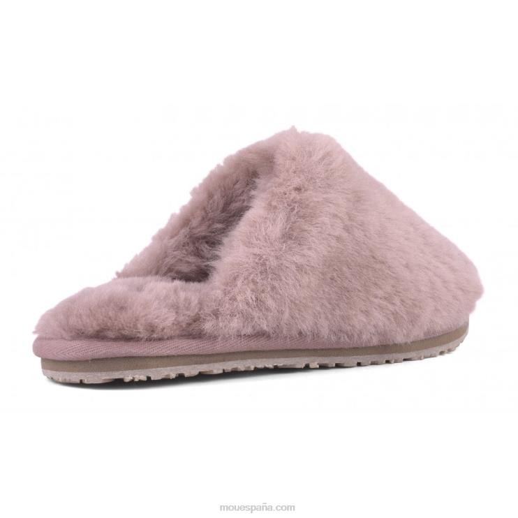 mujer zapatilla de piel de oveja con puntera cerrada Mou NN6RX460 rosa antigua
