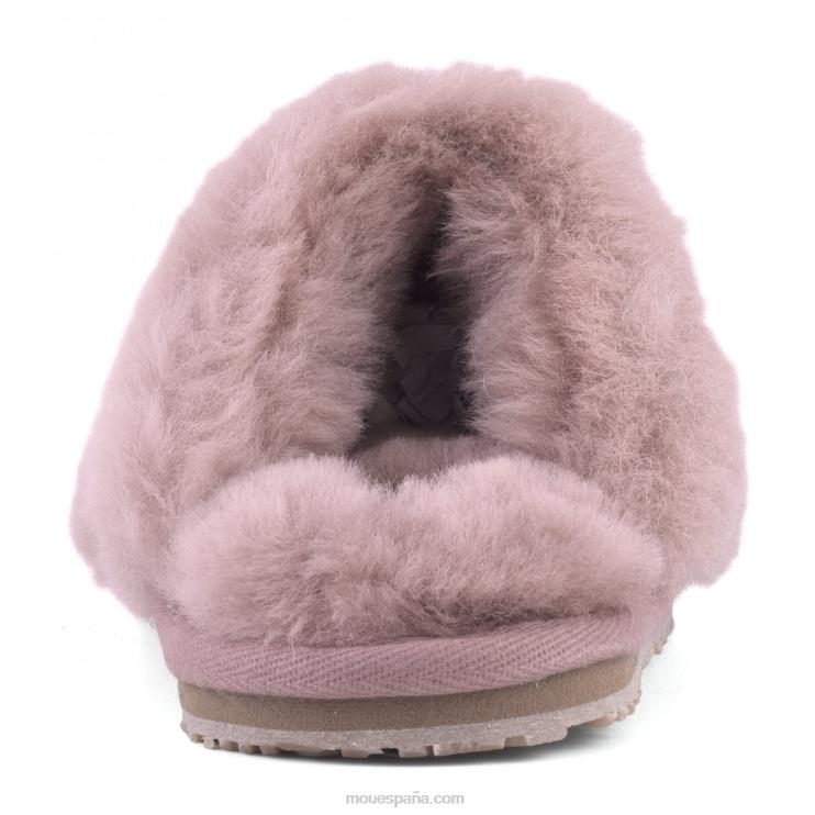 mujer zapatilla de piel de oveja con puntera cerrada Mou NN6RX460 rosa antigua