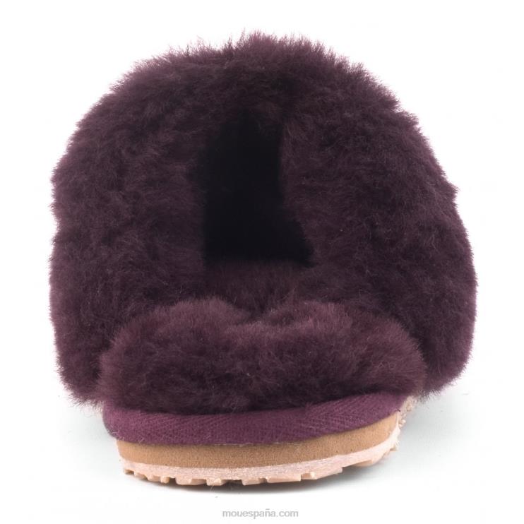 mujer zapatilla de piel de oveja con puntera cerrada Mou NN6RX461 vino