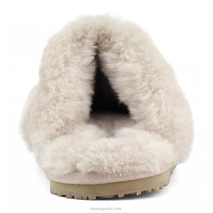 mujer zapatilla de piel de oveja con puntera cerrada Mou NN6RX462 beige rosa