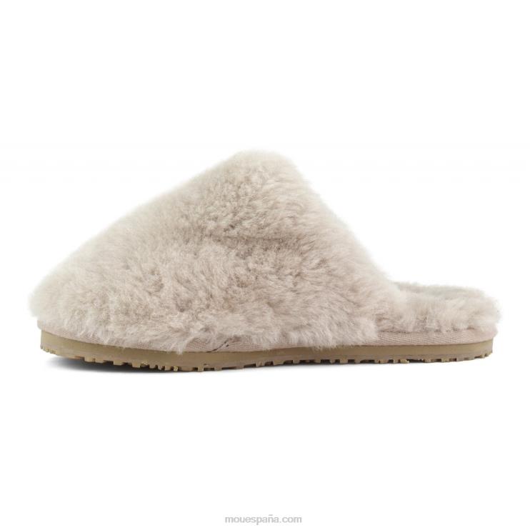 mujer zapatilla de piel de oveja con puntera cerrada Mou NN6RX462 beige rosa